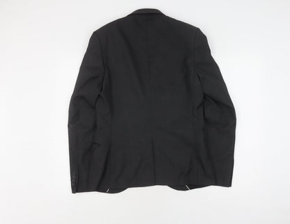 Mens UK Size 38 Topman Regular Black Suit Jacket