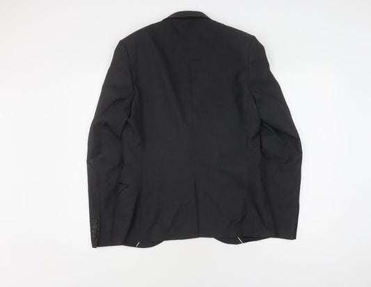 Mens UK Size 38 Topman Regular Black Suit Jacket