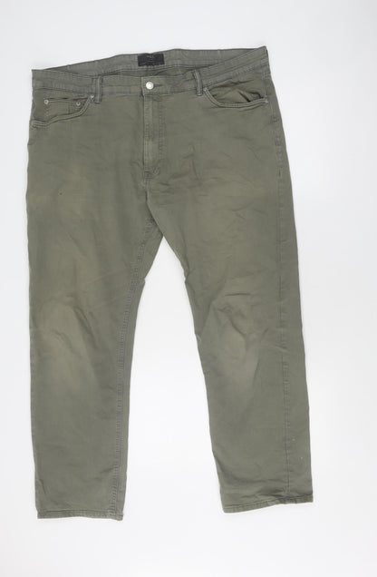 Unisex Adultss UK Size 40 Marks and Spencer Relaxed Fit Casual Workwear Green Tr