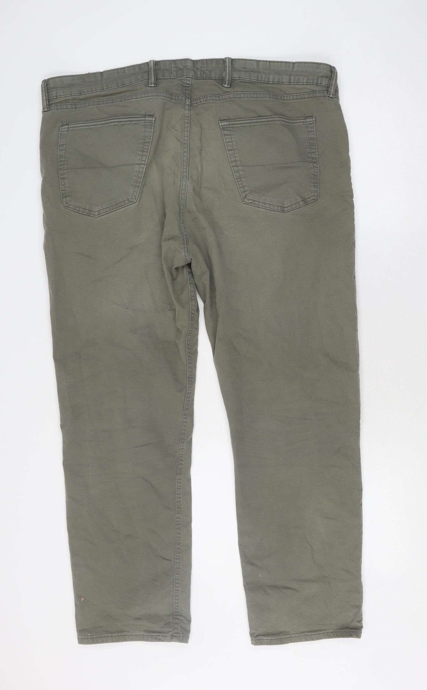 Unisex Adultss UK Size 40 Marks and Spencer Relaxed Fit Casual Workwear Green Tr