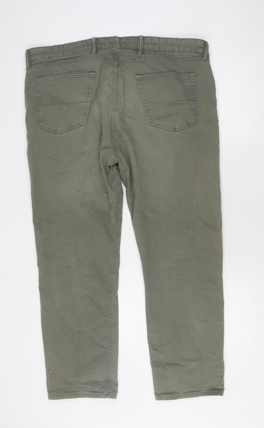 Unisex Adultss UK Size 40 Marks and Spencer Relaxed Fit Casual Workwear Green Tr