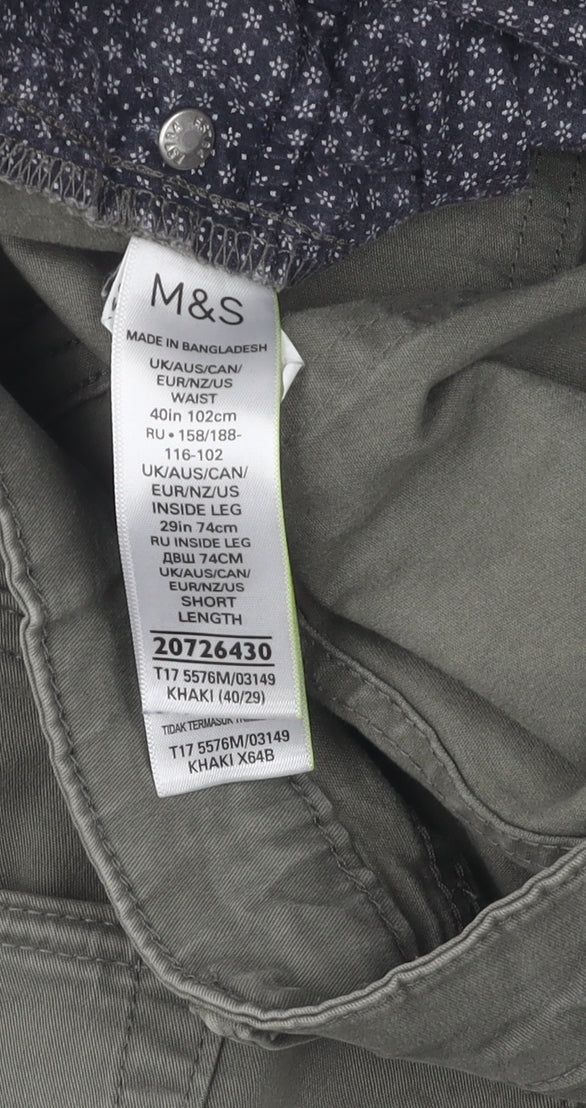 Unisex Adultss UK Size 40 Marks and Spencer Relaxed Fit Casual Workwear Green Tr