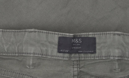 Unisex Adultss UK Size 40 Marks and Spencer Relaxed Fit Casual Workwear Green Tr