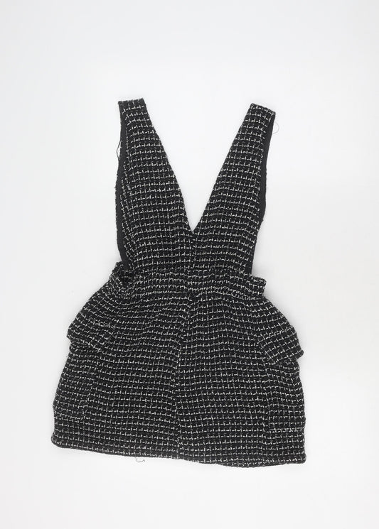 Zara Women’s Black Tweed Dungaree, Size 8