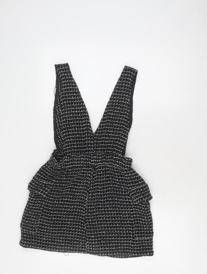 Zara Women’s Black Tweed Dungaree, Size 8