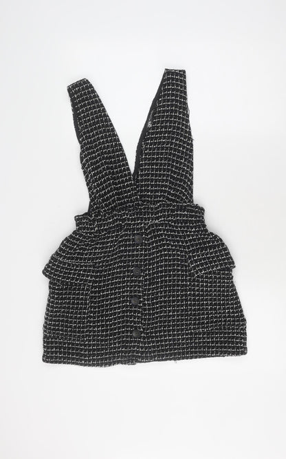 Zara Women’s Black Tweed Dungaree, Size 8