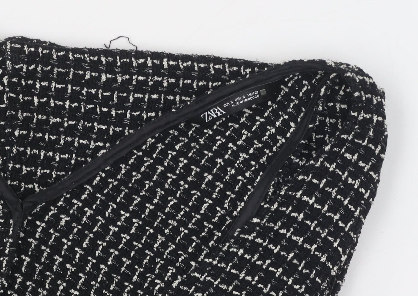 Zara Women’s Black Tweed Dungaree, Size 8