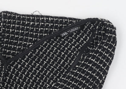 Zara Women’s Black Tweed Dungaree, Size 8