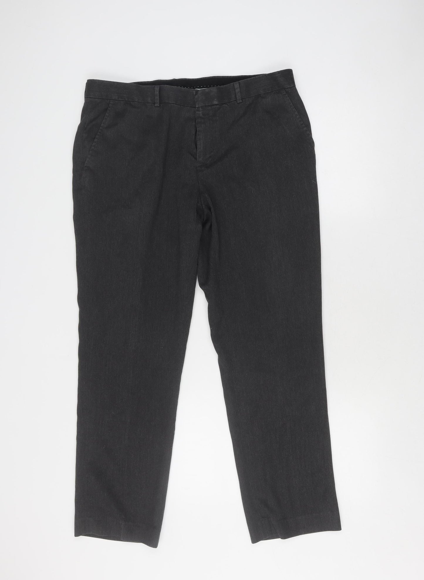 Savile Row Men's Black Dress Pants 36 Regular