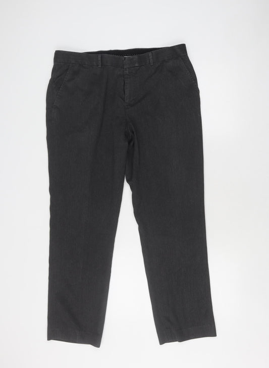 Savile Row Men's Black Dress Pants 36 Regular