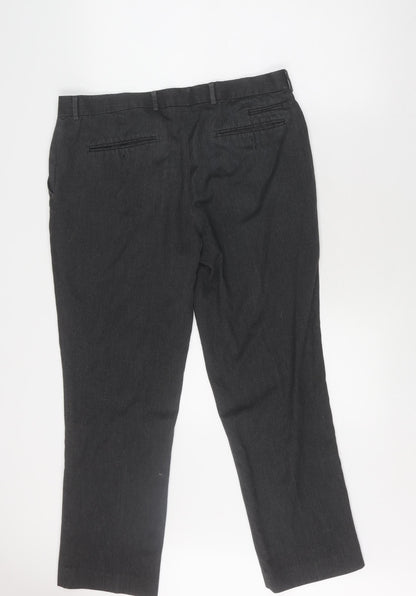 Savile Row Men's Black Dress Pants 36 Regular