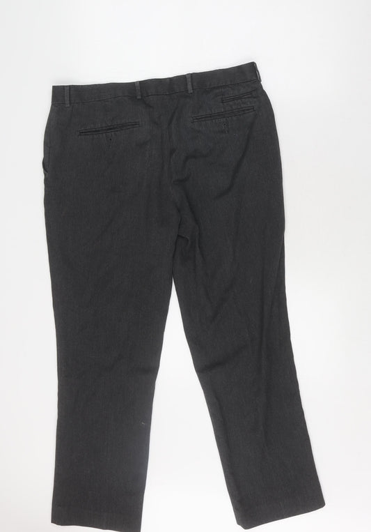 Savile Row Men's Black Dress Pants 36 Regular