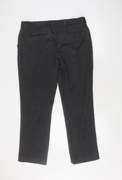 Savile Row Men's Black Dress Pants 36 Regular