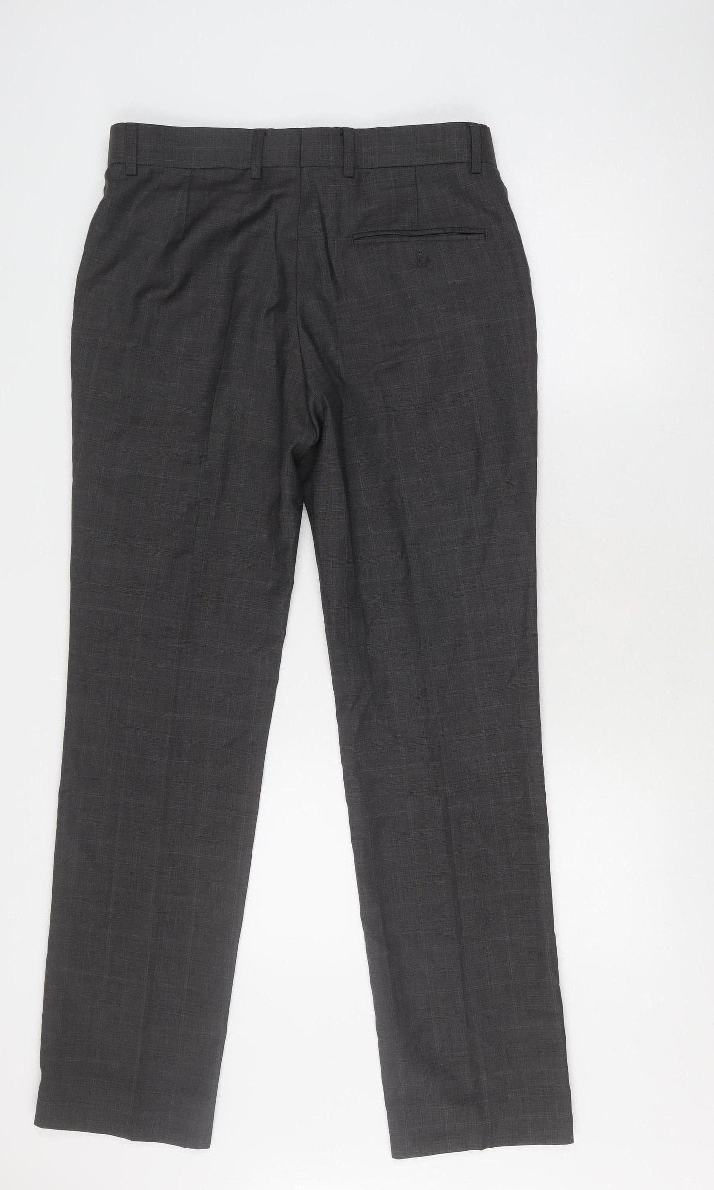 Racing Green Men's Grey Dress Pants 32 Check