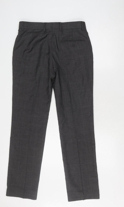 Racing Green Men's Grey Dress Pants 32 Check