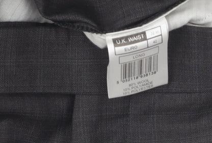 Racing Green Men's Grey Dress Pants 32 Check