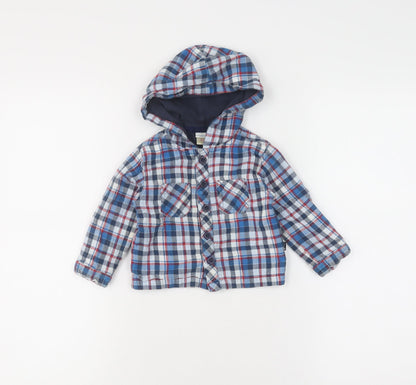 JoJo Maman Bébé Boys Plaid Shirt Jacket 6-12M Multicoloured