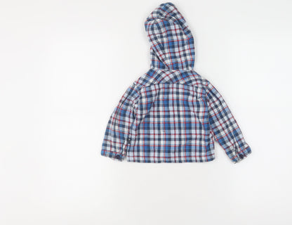 JoJo Maman Bébé Boys Plaid Shirt Jacket 6-12M Multicoloured