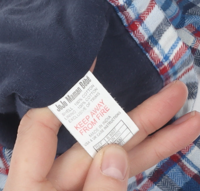 JoJo Maman Bébé Boys Plaid Shirt Jacket 6-12M Multicoloured
