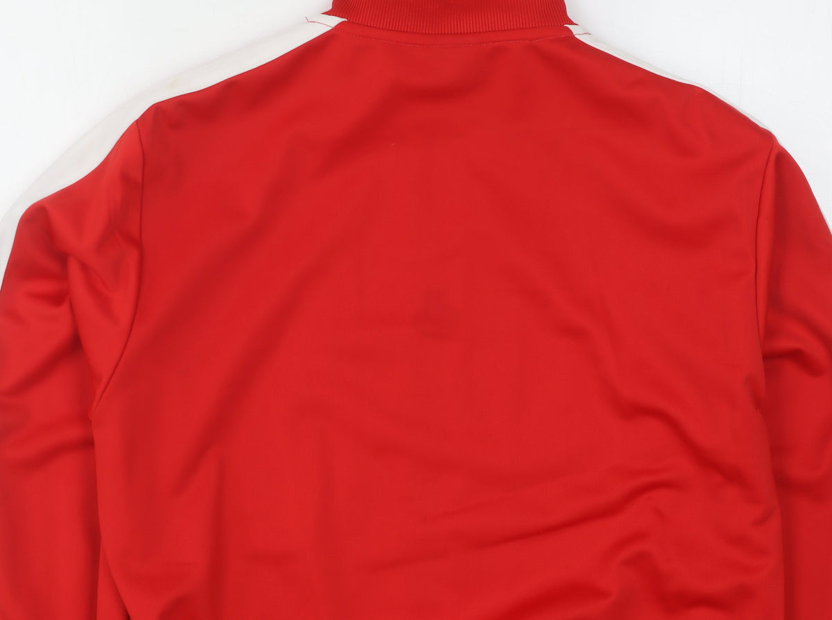 Close-up detail of Sondico Men's Red Track Jacket, size S
