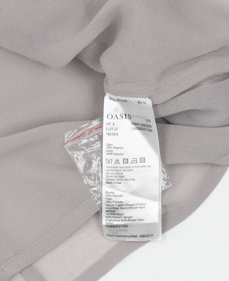 Womens UK Size 6 Oasis Grey Basic Blouse