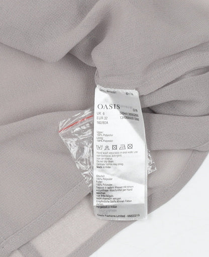Womens UK Size 6 Oasis Grey Basic Blouse