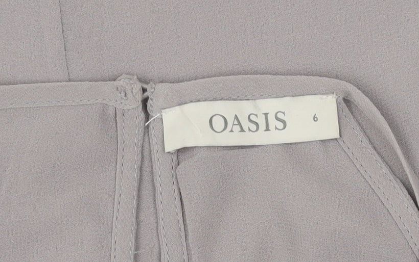 Womens UK Size 6 Oasis Grey Basic Blouse