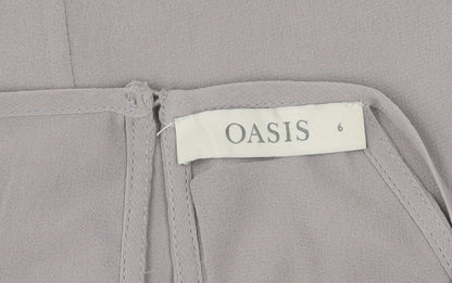 Womens UK Size 6 Oasis Grey Basic Blouse