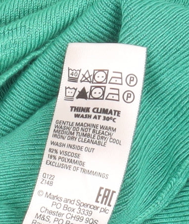 Womens UK Size XS Marks and Spencer Green Pullover Jumper