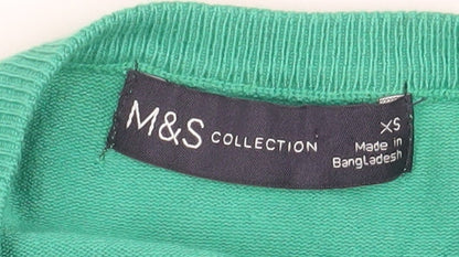 Womens UK Size XS Marks and Spencer Green Pullover Jumper