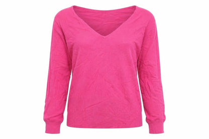 Jeff Banks Women's Pink V-Neck Pullover M