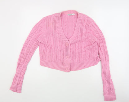 Womens UK Size S Stradivarius Pink Cardigan Jumper