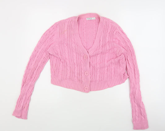 Womens UK Size S Stradivarius Pink Cardigan Jumper