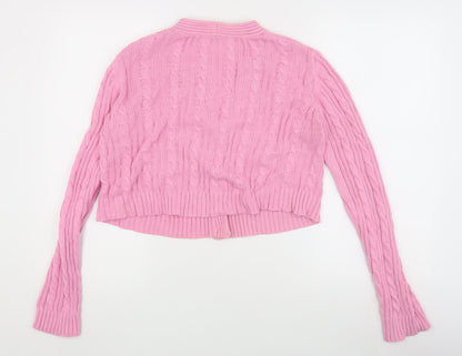 Womens UK Size S Stradivarius Pink Cardigan Jumper