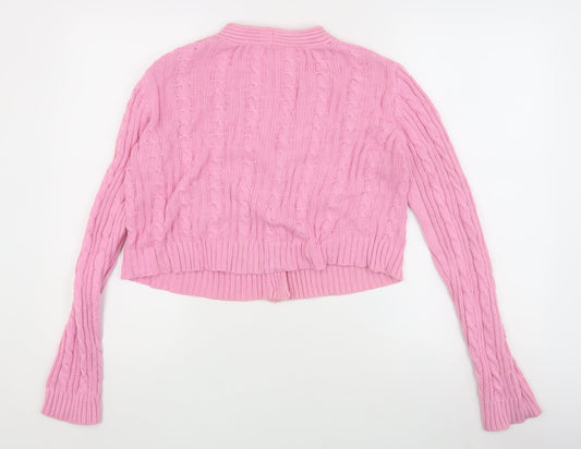 Womens UK Size S Stradivarius Pink Cardigan Jumper