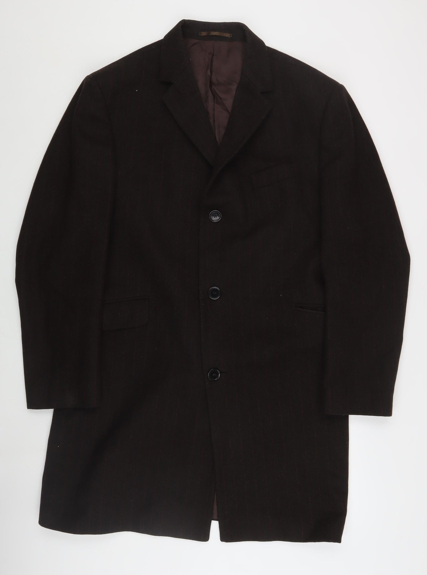 Mens UK Size 42 R Cornelius George Black Overcoat