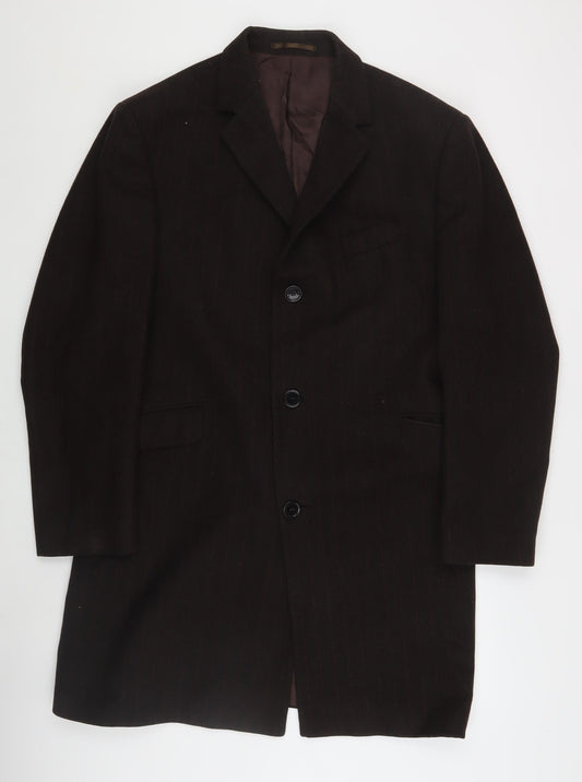 Mens UK Size 42 R Cornelius George Black Overcoat