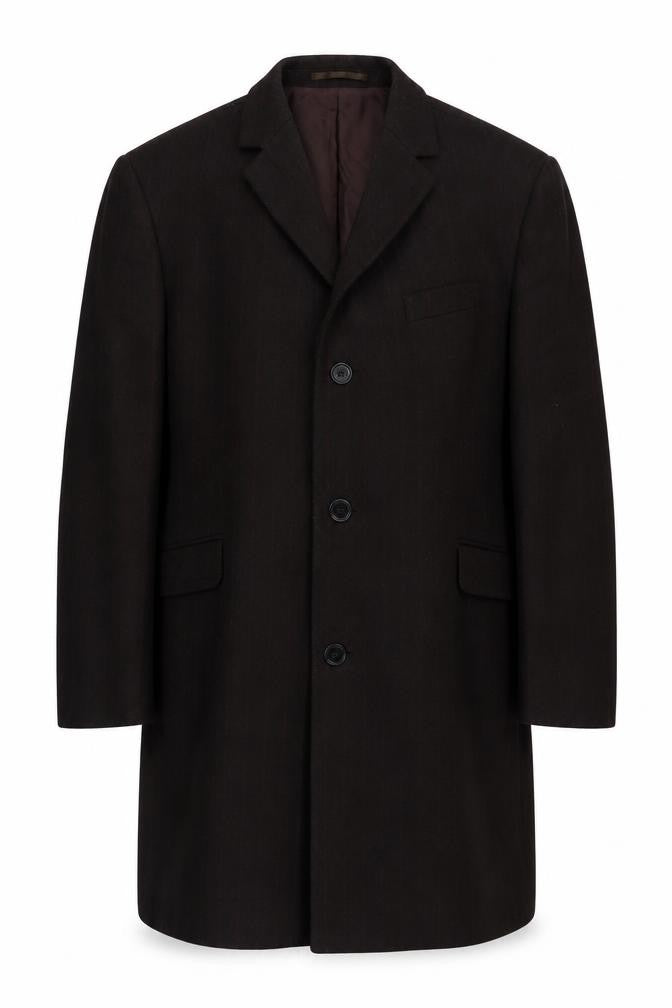 Mens UK Size 42 R Cornelius George Black Overcoat
