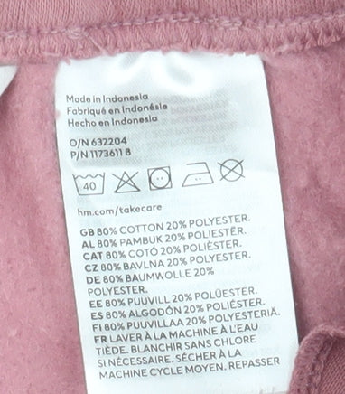 H&M Teens Pink Jogger Trousers - Size 8 Cotton Blend