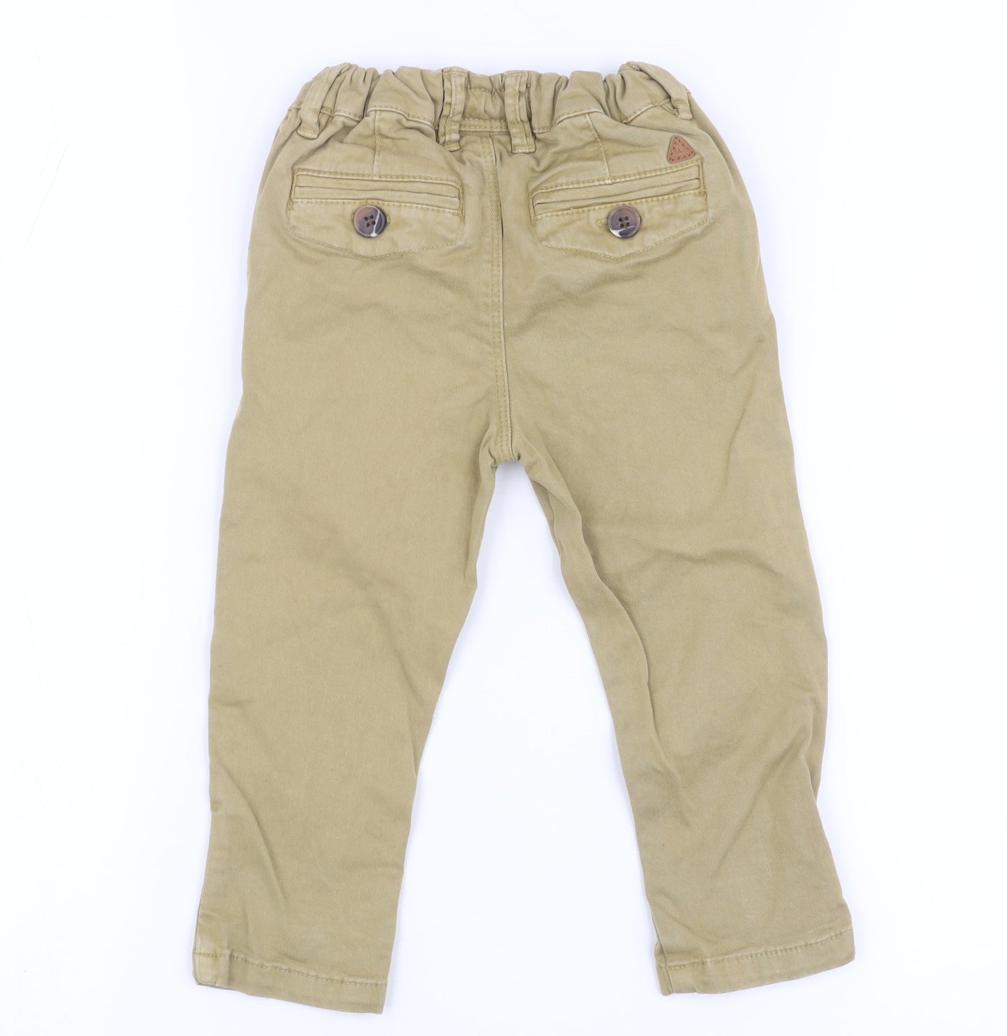 Next Boys Beige Chino Trousers 9 Months Elastic Waist Casual