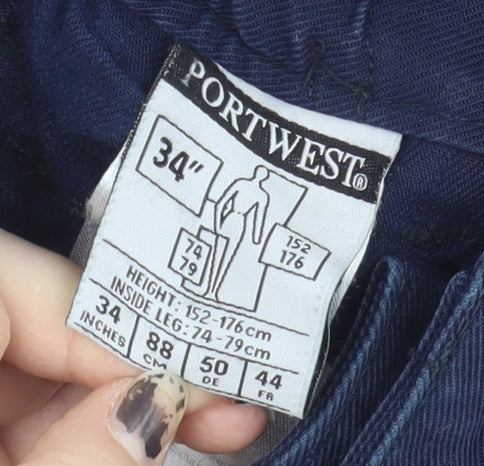 Mens UK Size 34 Portwest   Blue Jeans