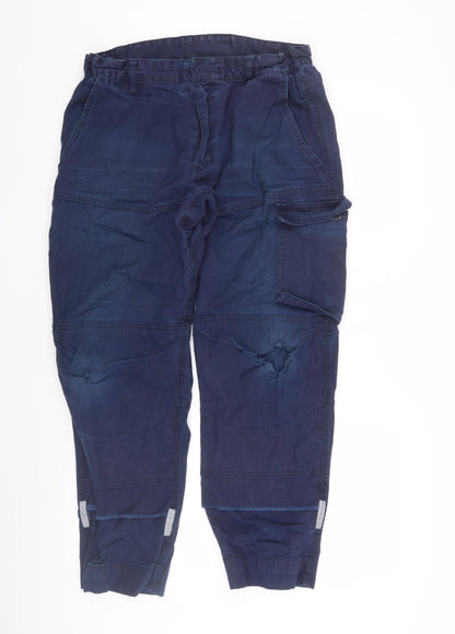 Fortwest Men's Blue Cargo Jeans - Size 34, Medium Wash