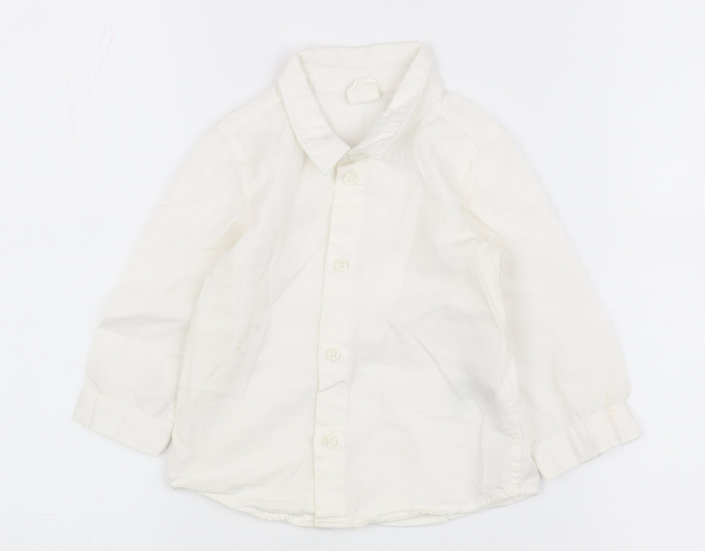H&M Unisex White Button-Up Shirt 6-9 Months Cotton