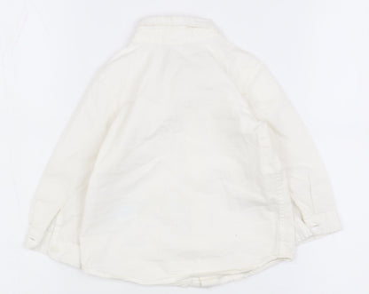 H&M Unisex White Button-Up Shirt 6-9 Months Cotton