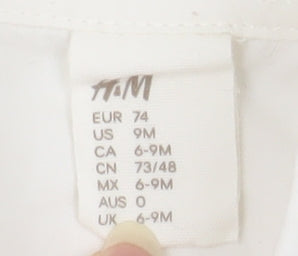 H&M Unisex White Button-Up Shirt 6-9 Months Cotton