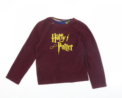 Harry Potter Girls Red Fleece Pyjama Top, Size 10-11, Winter Wear