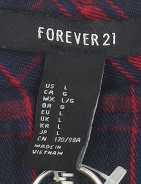 Forever 21 Women's Plaid Pinafore Dress L