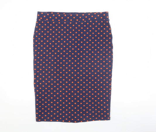 Laura Ashley Women's Blue Polka Dot Pencil Skirt Size 12