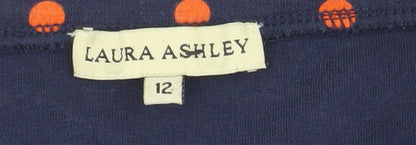 Laura Ashley Women's Blue Polka Dot Pencil Skirt Size 12