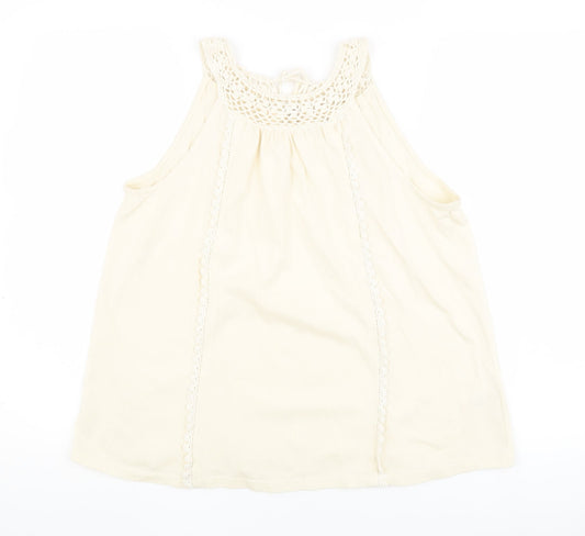 FatFace Women's Ivory Crochet Tank Top Size 6